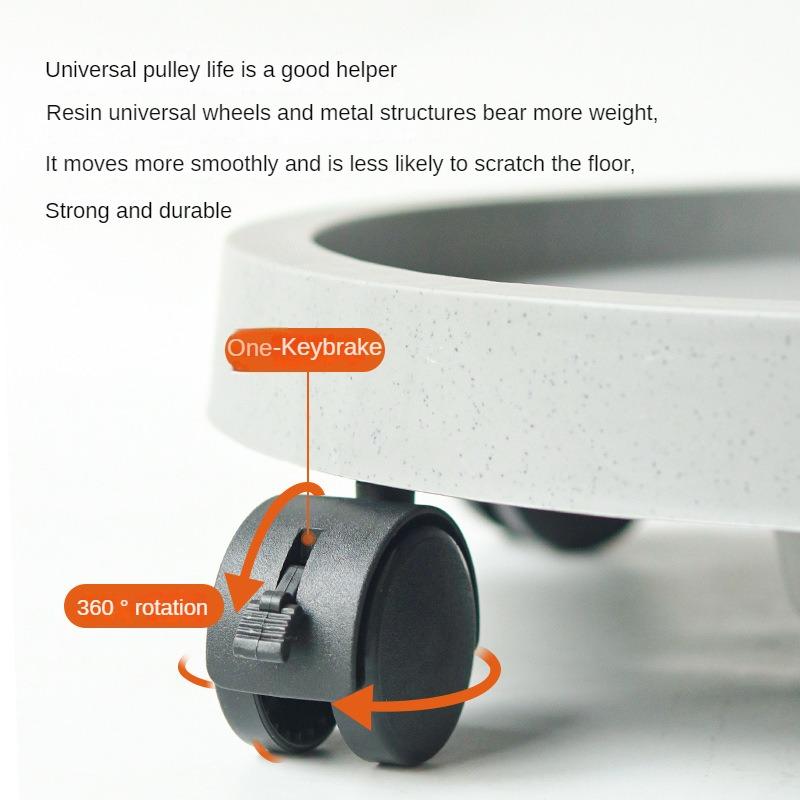 Mobile Flowerpot Tray Universal Wheel Circular Plastic Base Portable and Thick Resin Flowerpot Accessories for Home Use