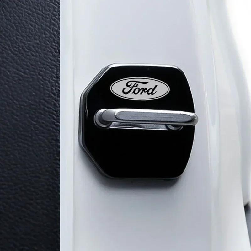 snpwz4 4Pcs Car Door Lock Logo Cover Decals for Ford Fiesta Focus Kuga Explorer Mondeo S-MAX Edge Taurus Territory Escort Escape
