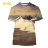 Men's 3D Printed Street Fashion T-Shirt Snow Mountain Scenery Print Short Sleeve O-Neck Pullover casual top