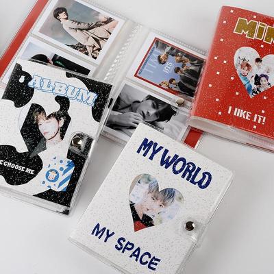 64 Pockets 3 Inch Photo Album Hollow Love Photocard Holder Scrapbook Kpop Picture Card Album Instax Mini Film Album Collect Book