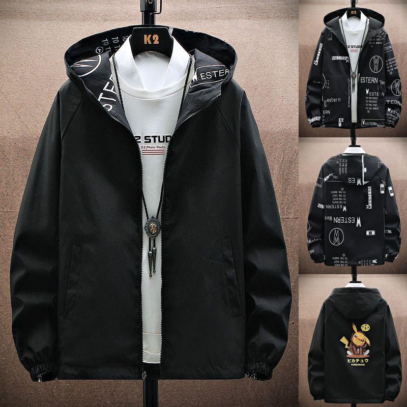 NEU Strewear Printed Fashion Reversible Male God Jacket Männer Dünne Kapuzenjacken Windbreaker Kleidung Übergröße