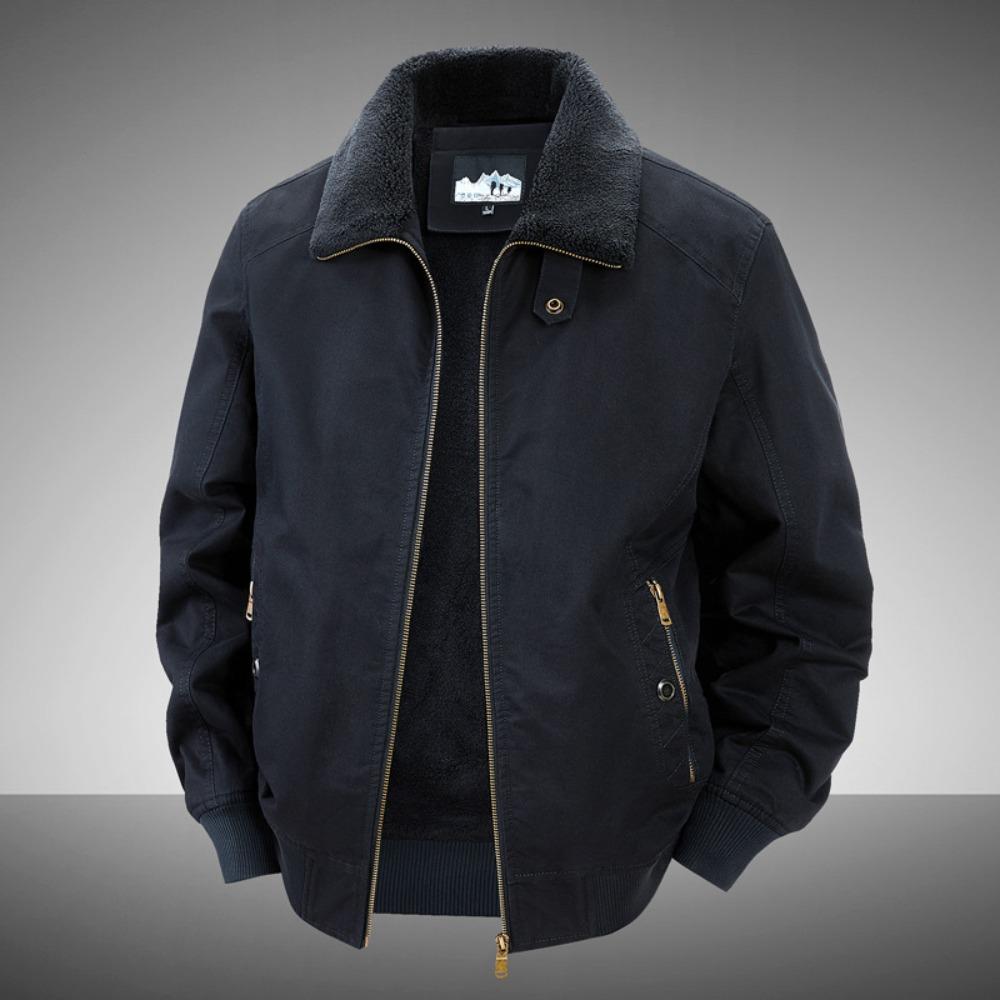 Men Cotton Jacket 2025 Retro Versatile Lamb Fleece Thickened Anti Cold Warm Collar Coat Outdoor Casual Winter Wear Cotton Jacket