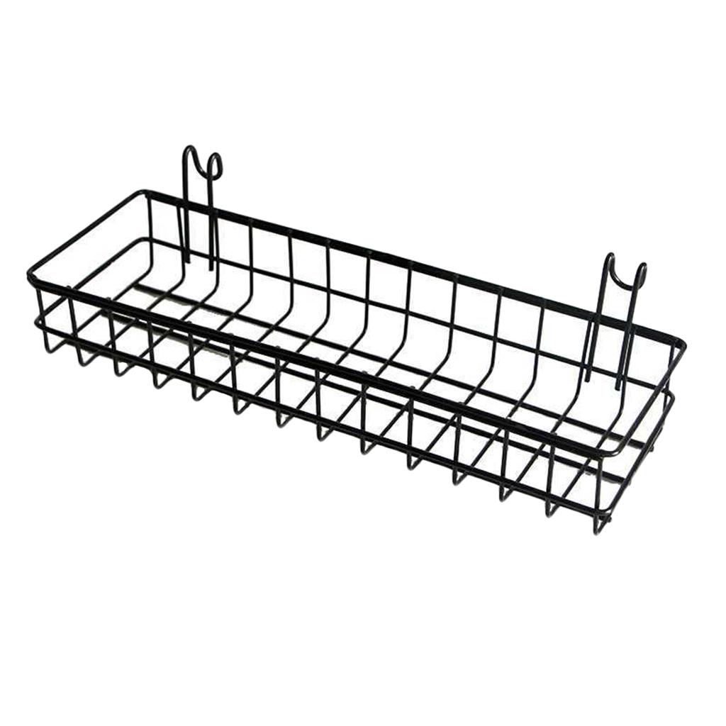Iron Wall Hanging Storage Racks Shelves Holder Bathroom Home Cafe Ornament 40x10x5cm