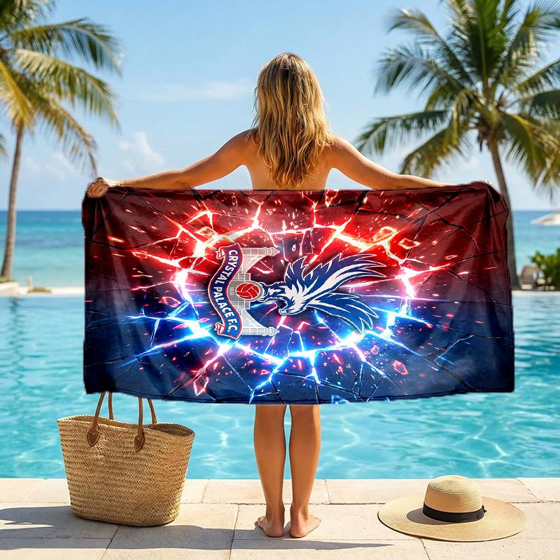 Crystal Palace Football Beach Towel Soft Microfiber Summer Towel Quick Dry Absorbent Towel for Beach Swimming Pool Travel