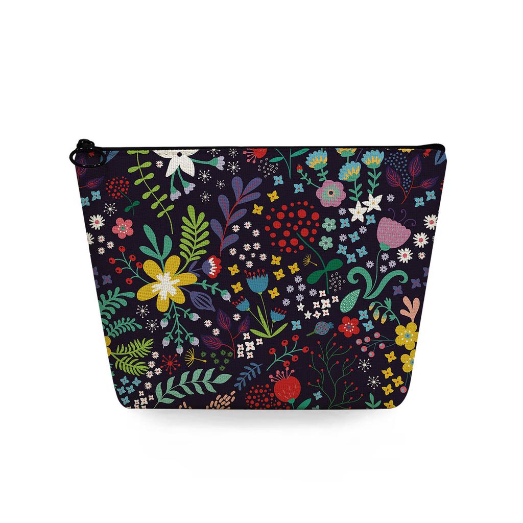 Women Flower Print Cosmetic Bag Toiletries Organize Travel Storage Case 6747