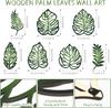 7pcs DIY Wooden Palm Leaves Wall Art Vintage Green Leaf Plant Decor Hanging Accents for Home Bathroom Office