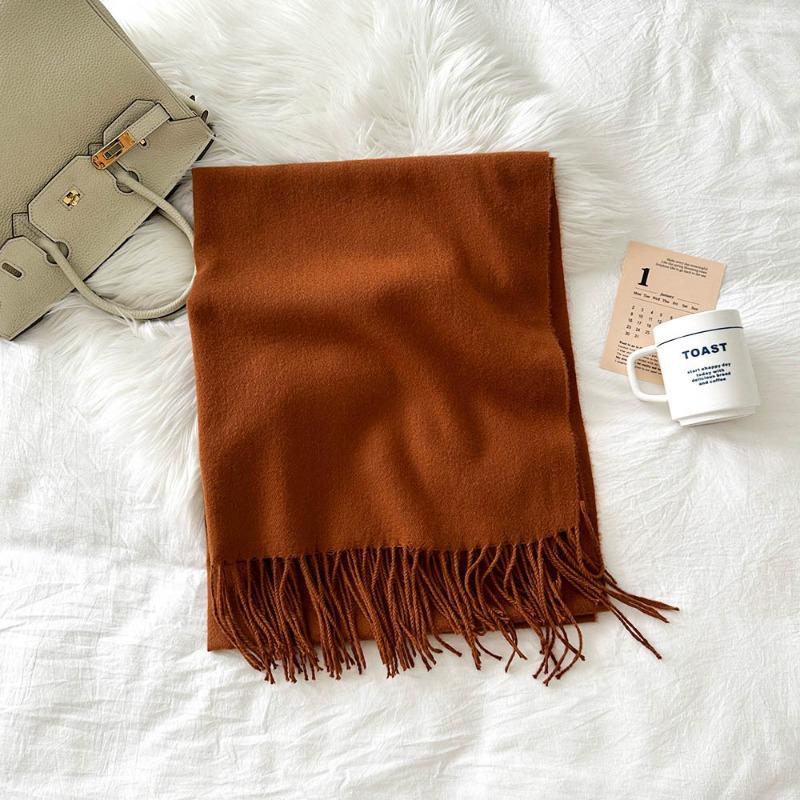 Solid color scarf women's winter new imitation cashmere scarf multi-color warm scarf long shawl