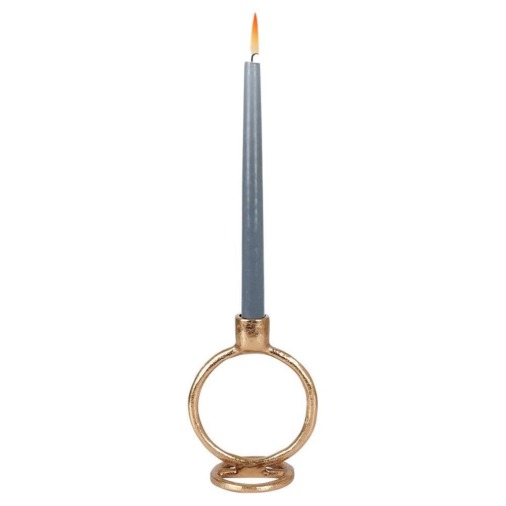 Gold Metal Candlestick Stand for a Long Candle Decorative Table 15 cm