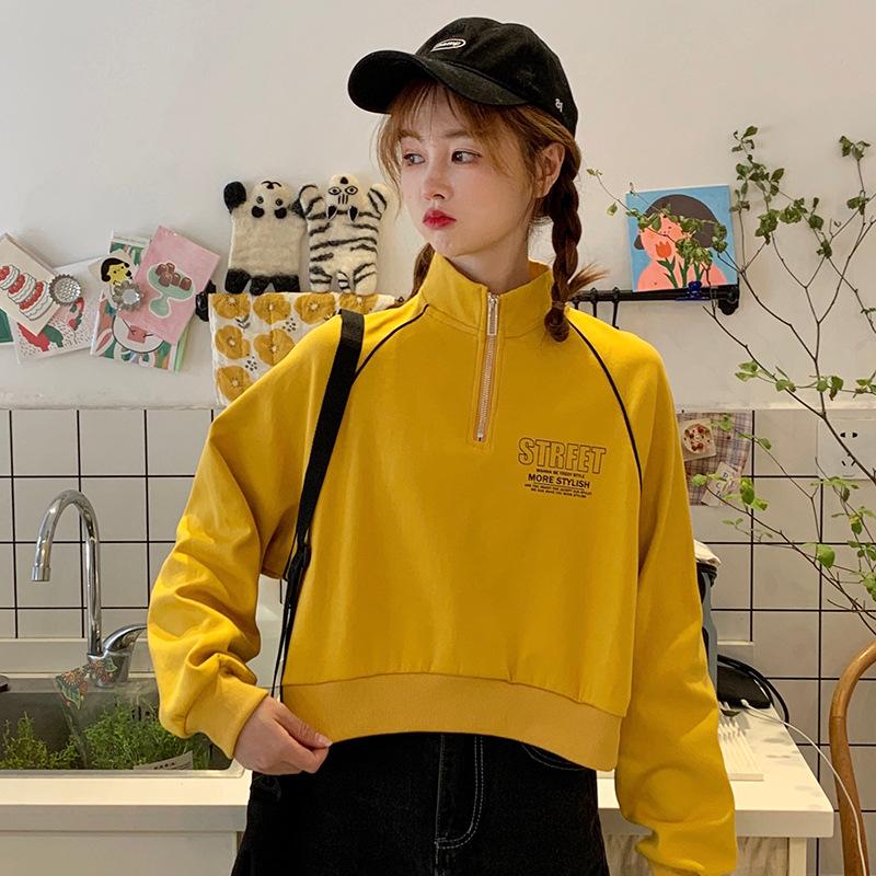 Women's Stand Collar Zipper Sweatshirt - 2022 Autumn/Winter Streetwear Pullover, Korean Style Loose Jacket