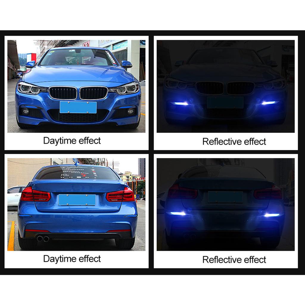 2Pcs Car Sticker Bumper Protector Reflective Strips Auto Motorcycle Anti-Scratch Warning Stickers Carbon Fiber Red Blue White