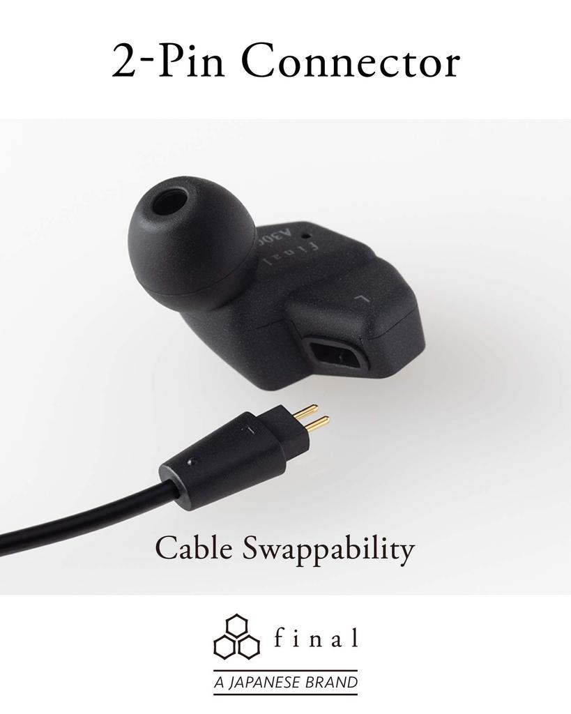 Final A3000 [FI-A3DPLDN] In-Ear Wired 2-Pin Earphones, Winner of the VGP 2021 Earphone Grand Prize