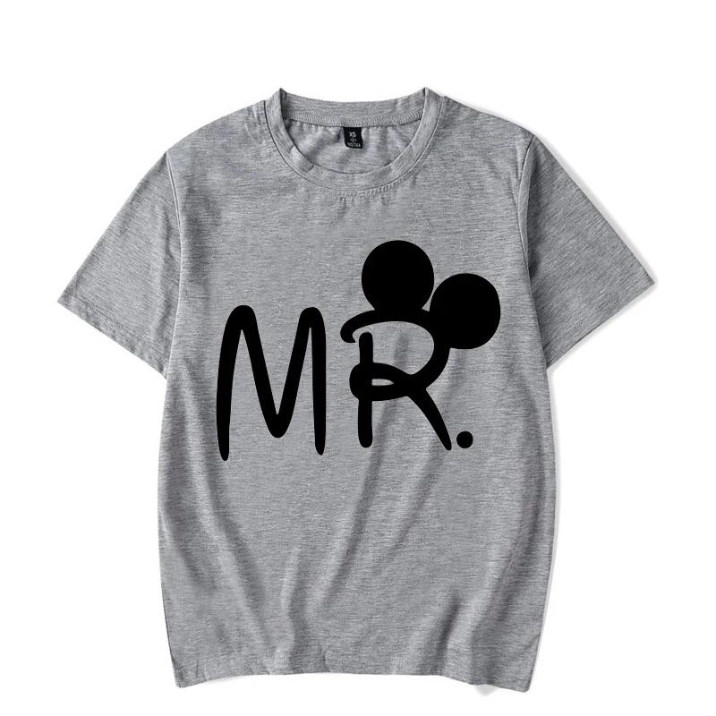 

Mouse Cartoon MR MRS Print Couple TShirt Summer Short Sleeve Tee Shirt Letter Print T Fashion Casual Loose Lovers T Shirt Unisex S