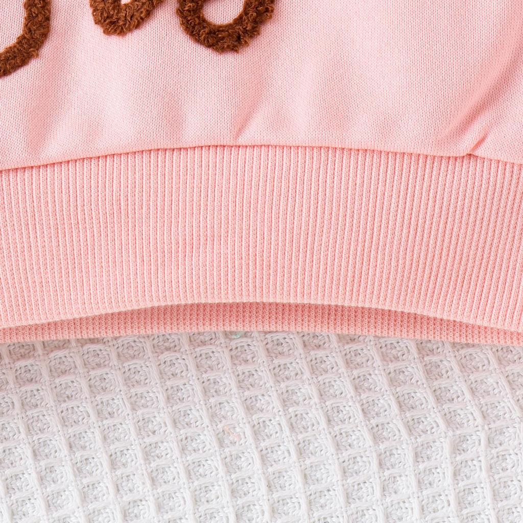 Girls' Floral Pink Long Sleeve Pullover Sweatshirt