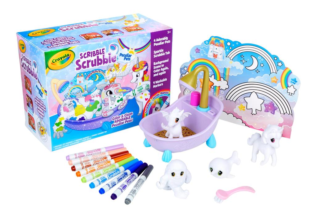 Crayola Colorful My Pet Shower Care Set, Fantasy Drawing, Authentic 3D Coloring Book, 747346
