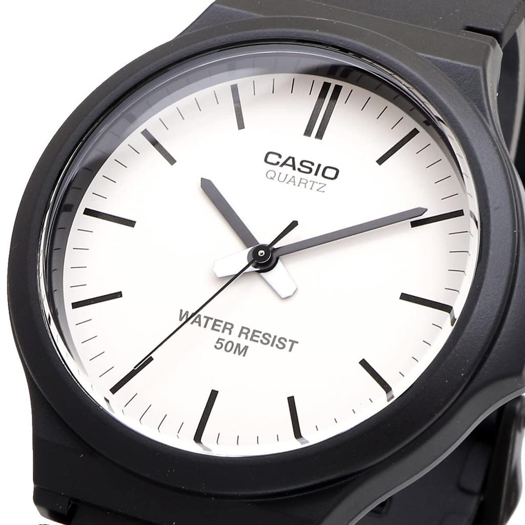 Casio Standard Analog Quartz Wristwatch Black and International No Presentation Box MW-240-7EV, Men's, White, Model, [Used]