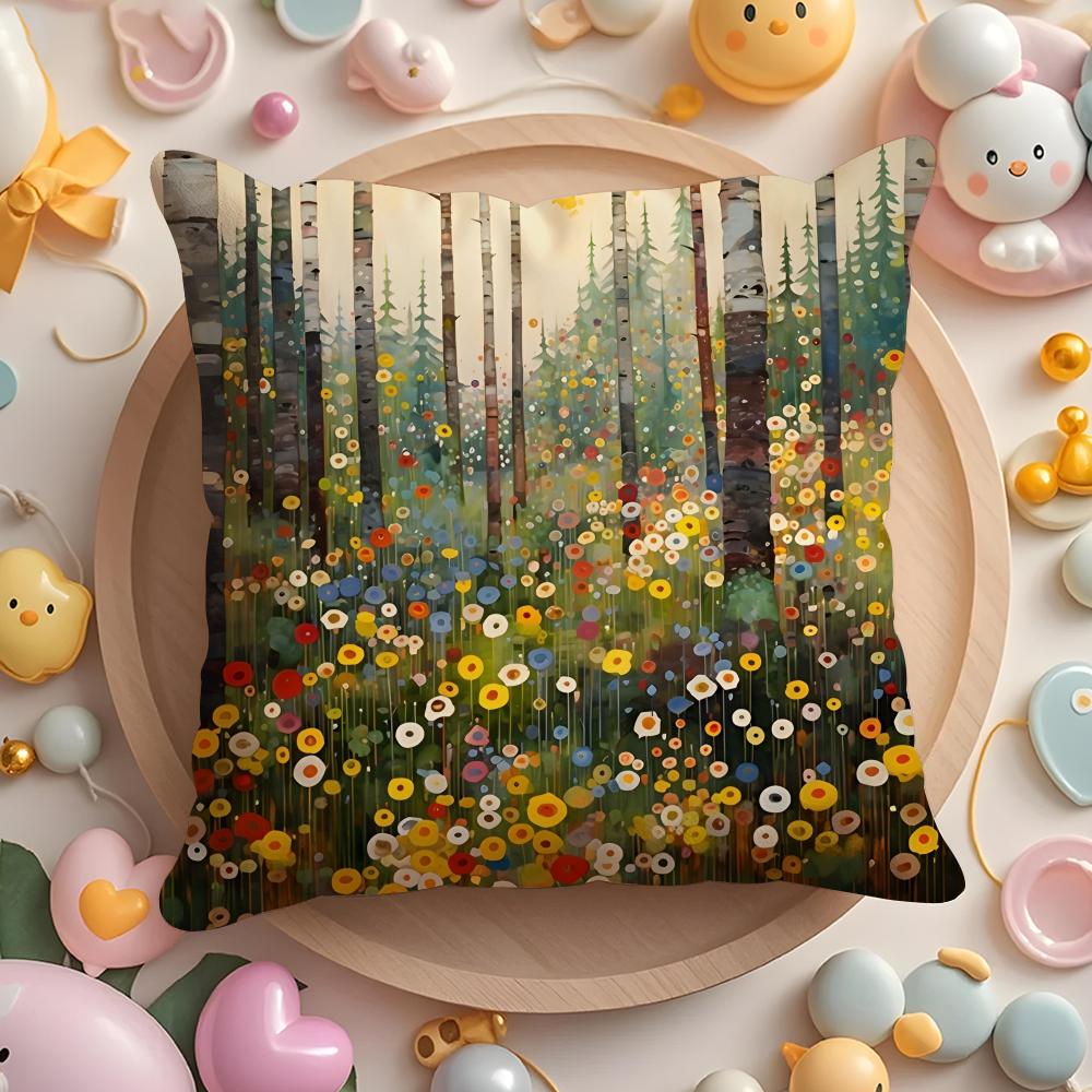 Midsummer Nights Flowers Cushion Cover Short Plush DoubleSided Printing Home Machine Washable in Warm Winter Pillow Cover