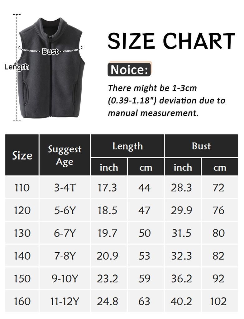 AIEOE Girls and Sleeveless Fluffy Lightweight and Perfect for and Size 120 Kids' Vest, Boys' Jacket, Unisex, Warm, School, Spring, Autumn, Winter,