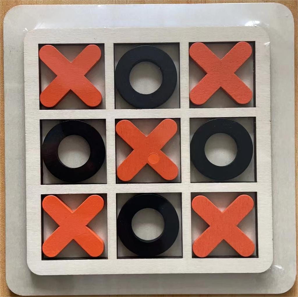 Wooden Tic-Tac-Toe Board Game: Educational Toy for Kids' Logical Thinking