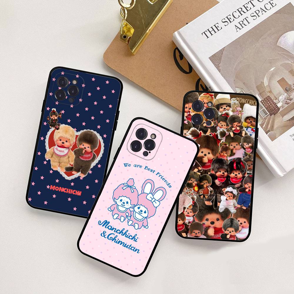 Cute M-Monchhichi Phone Case For IPhone 16 15 14 13 12 11 17 Pro Max Simplicity Back TPU Soft Case