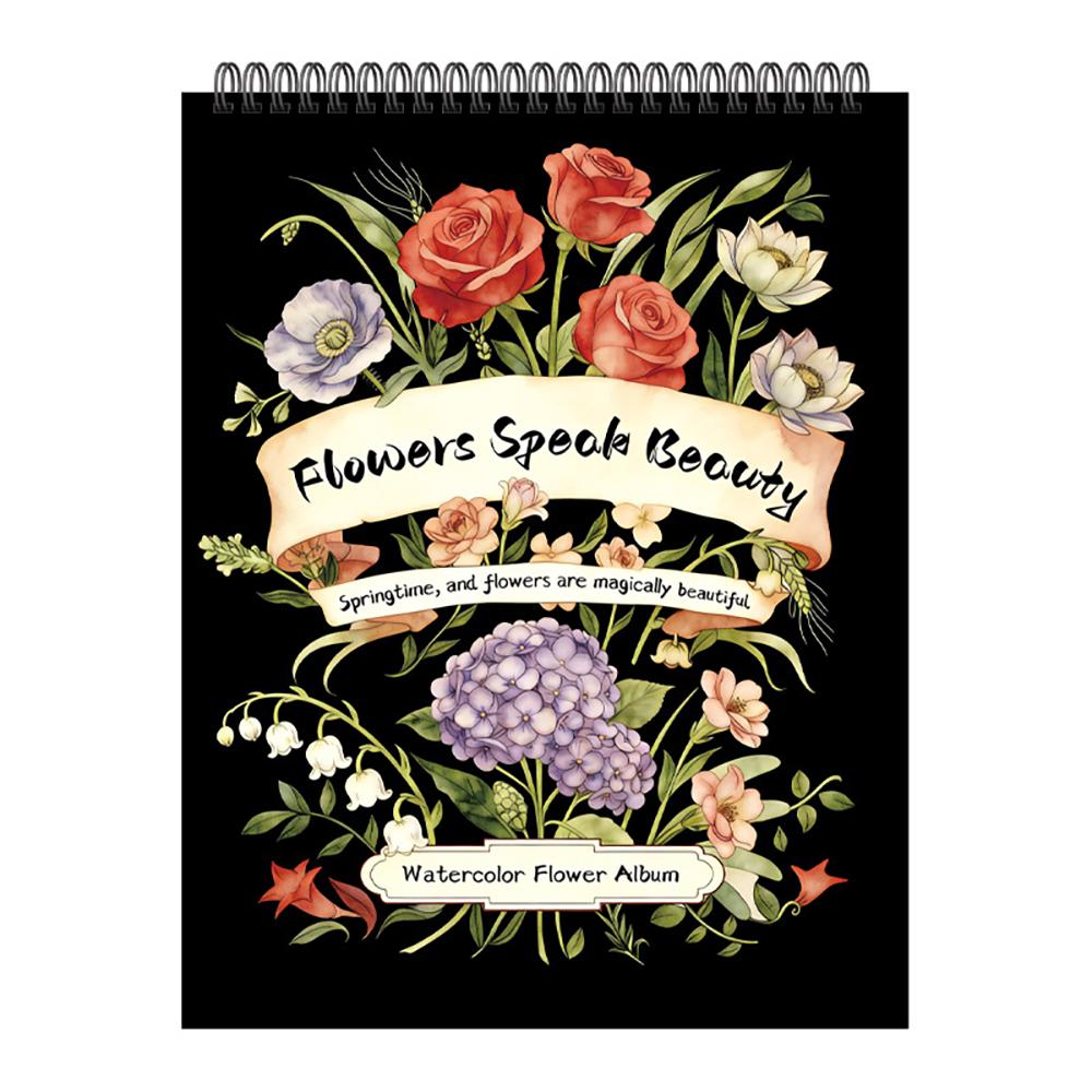 

Flower coloring book, student practice line drawing book, art student specific drawing book чёрный