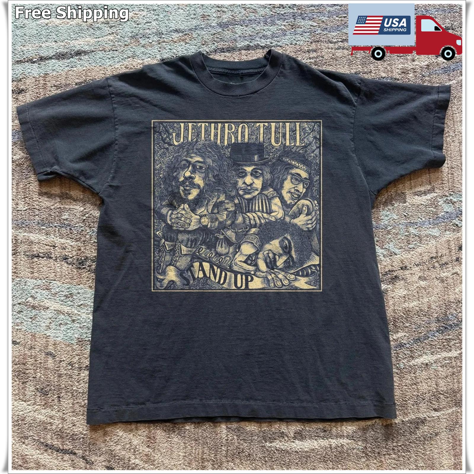Jethro Tull Stand Up Unisex Black T-shirt Size S-5XL XXXXL
