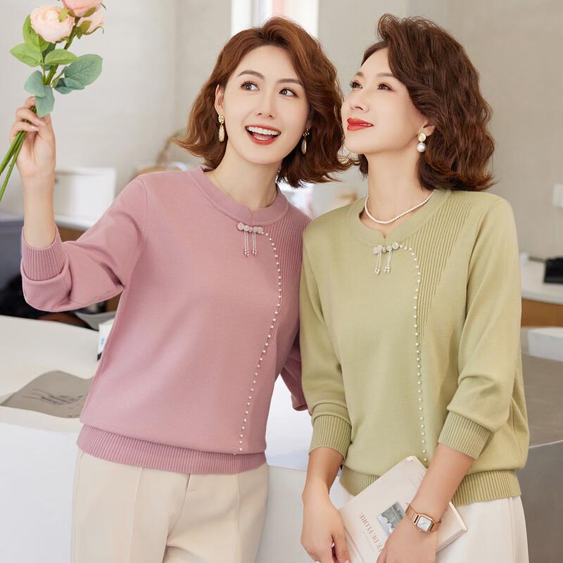 Pasite Women's New Chinese Style Loose-fit Round Neck Knit Top