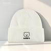 Autumn and Winter Warm Woolen Hat for Women Cute Letter Bear Embroidered Knitted Hat  Student Couple Pullover Cold Hat