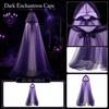 Halloween Long Hooded Net Cape for Women, Cosplay Costume Cloak, Dark Cloak