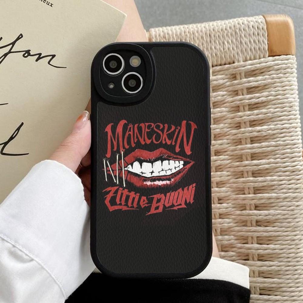 Maneskin Damiano David Phone Case Hard Leather For IPhone 16 15 14 13 12 Mini 11 14 Pro Max Xs X Xr 7 8 Plus Fundas