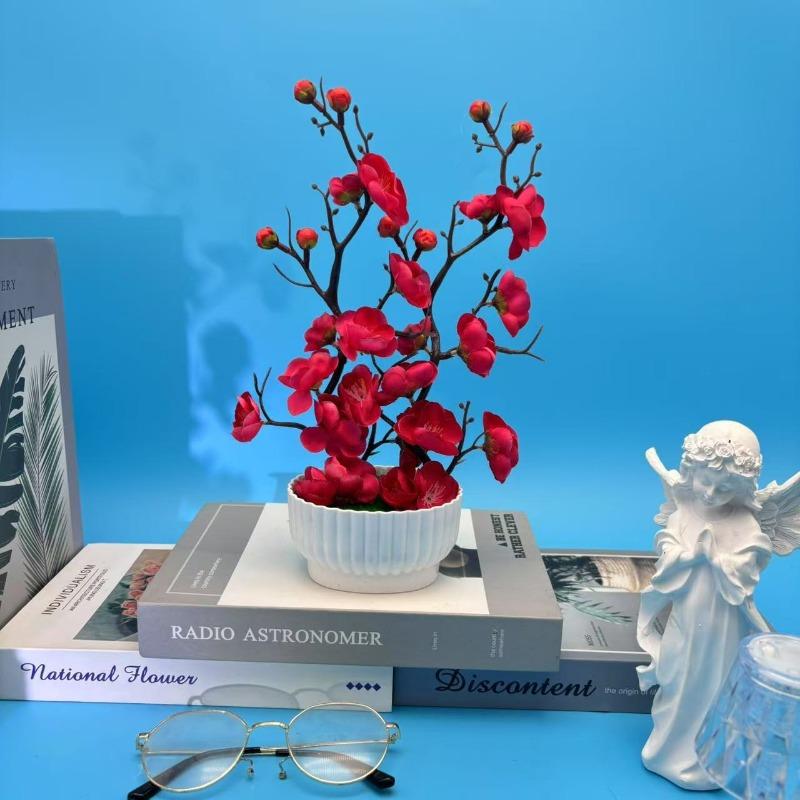 Double Vertical Pattern Pot Wintersweet Bonsai Artificial Plum Blossom Flowerpot Planting Flowerpot