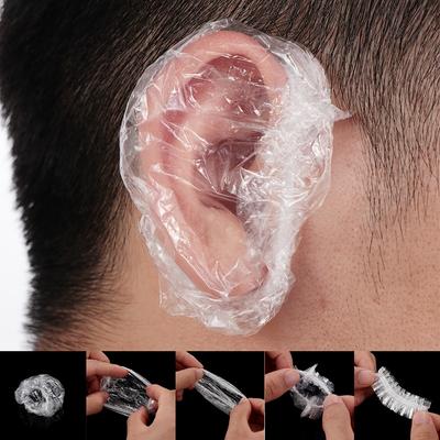 50 peças de Protetores de Orelha Descartáveis Impermeáveis Transparentes para Banho, Chuveiro, Salão, Proteção de Orelha Doméstica, Protetores de Orelha para Coloração de Cabelo