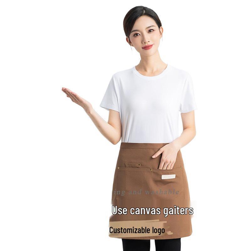 Waterproof Canvas Half-Body Apron for Catering, Restaurant, and Cafe Chefs