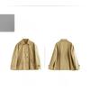 Fashion Loose Drawstring Trench Coat Double-Breasted Casual Loose Short Jacket Women's Cotton Top Spring Autumn