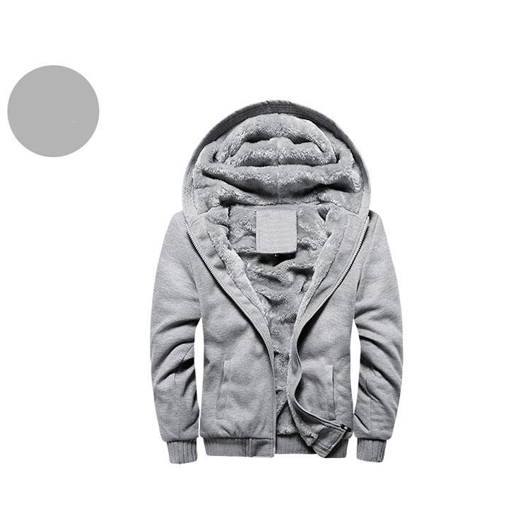 Plush and Thickened Large Size Jacket for Men Hooded Sweatshirt Autumn and Winter Clothing Men's Baseball Uniform Sportswear
