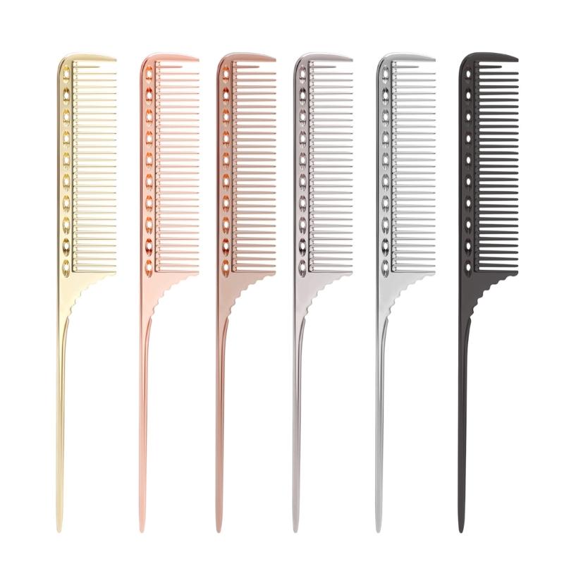 Aluminum Tail Comb Styling Accesories Precise Parting Hair Comb For Hairdressers And Makeup Artists Easy To Clean