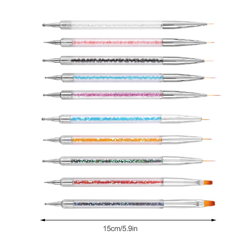 5Pcs Nail Art Dotting Pen Acrylic Drawing Liner Flower Brush Professional Gel Pens Painting Manicure Tool Manicures Accessories