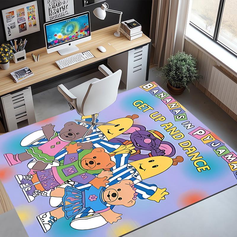 Bananas in Pyjamas Pattern Rug, Indoor/Outdoor Mat, for Picnic, Gameroom, Bedroom, Office, Living Room, Home Decor Carpet, Birthday Gift
