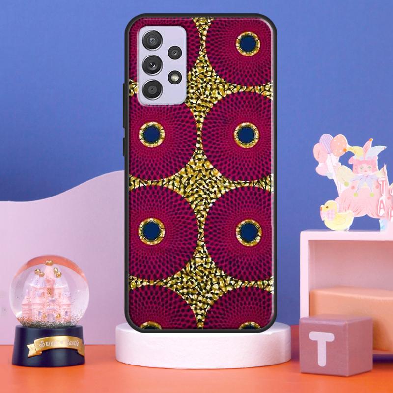 African Wax Fabric Case For Samsung Galaxy A15 A35 A55 A56 A06 A16 A26 A36 A32 A52 A13 A33 A53 A14 A34 A54 A17