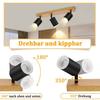 Spot de plafond 3 ampoules - NETTLIFE - Spot rotatif 350° - Noir - GU10 - Métal