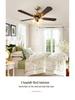 Retro American Chandelier Fan with LED Light for Living Room or Bedroom