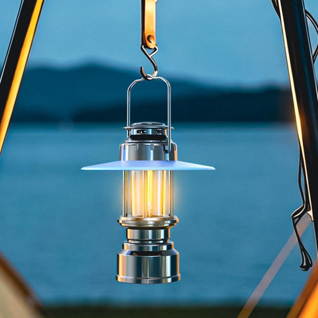 LED Lantern Rechargeable LED Stepless Dimming Vintage Waterproof Outdoor USB Rechargeable Lights For Outdoor Hiking Night