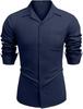 Men’s Casual Cotton Blend Long Sleeve Button Down with Spread Collar Shirt