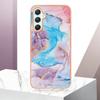 For Samsung Galaxy A25 5G (Global) (161.0 x 76.5 x 8.3mm) Case with IMD Marble Flower Pattern TPU Mobile Back Cover