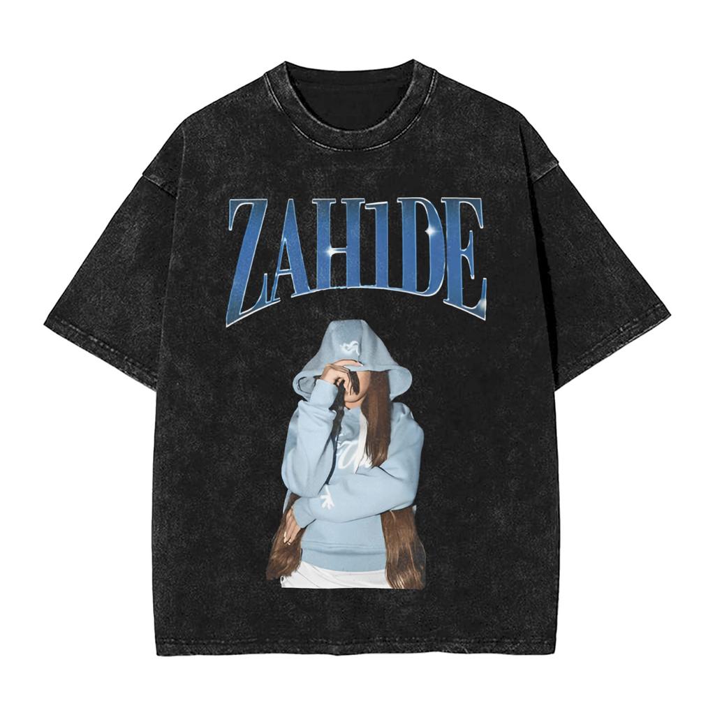 Zahide Washed Tshirt Men  Vintage Cotton T Shirts Summer Crewneck Fashion Tees Printed Plus Size Tops