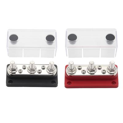 300A Bus Bar 48V Power Distribution Block 3/8 Studs Bus Bar Board 3+4 Way for RV Marine Boat for Vehicle Car Automobile Caravan