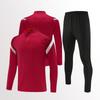 Mens Womens Soccer Training Kit Set Long Sleeve Half-Zip Hoodie Sports Jersey Uniform Breathable Quick-Dry