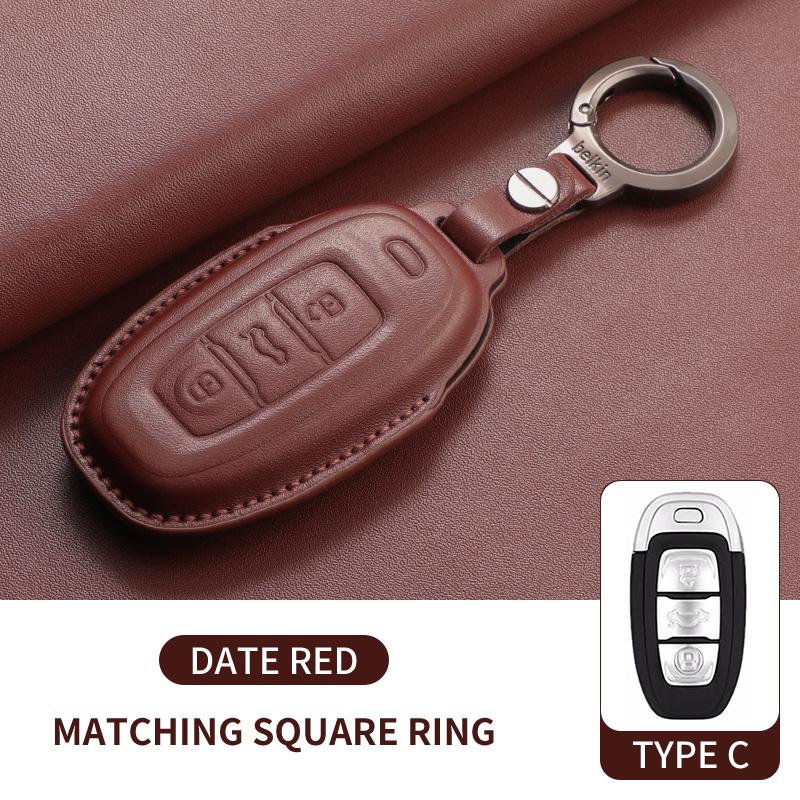 Leather Car Remote Key Case Cover Shell Fob For FAW Hongqi H5 HS5 H9 HS7 H7 L5 HS3 L9 E-HS9 E-QM5 LS7 E-HS3 Keychain Accessories