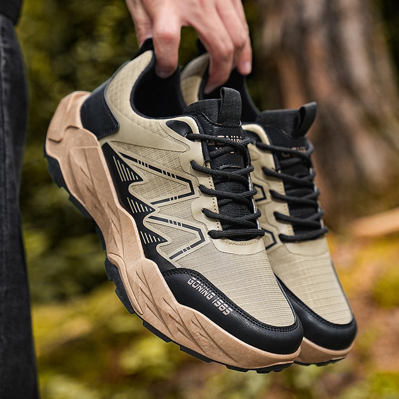 Men's Shoes 2025 Autumn New Breathable Casual Non-slip Sports Shoes Men's Outdoor Soft Sole Heightening Running Dad Trendy Shoes