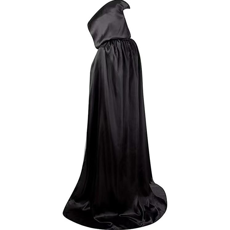 Halloween Cape, Grim Reaper Vampire Cloak, Satin Fabric Costume for Adults and Kids, Fancy Dress, Themed Party and Carnival