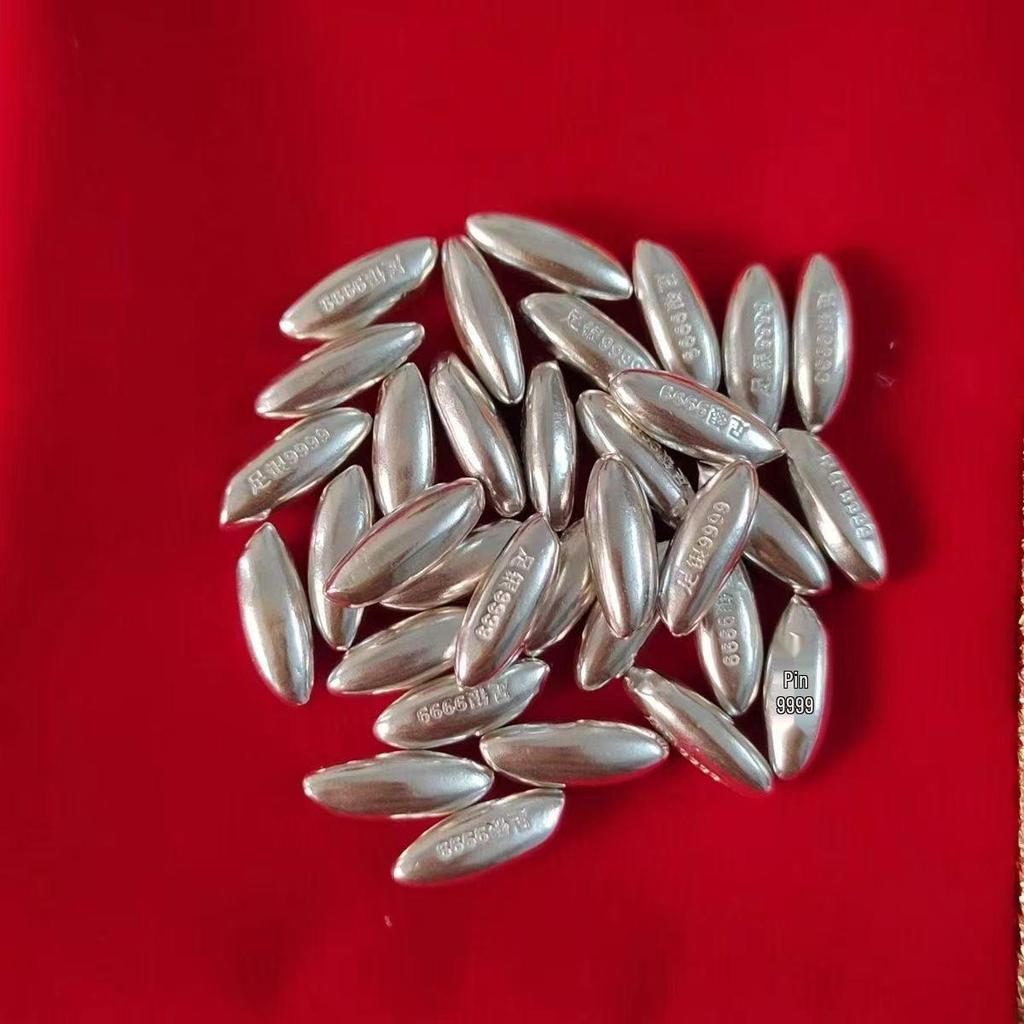 S999 Sterling Silver Rice Grain Pendant - Handmade DIY Jewelry Accessory